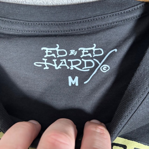 NWT Ed Hardy Death Before Dishonor Eagle Tattoo Graphic T Shirt Mens M Charcoal - Picture 3 of 10